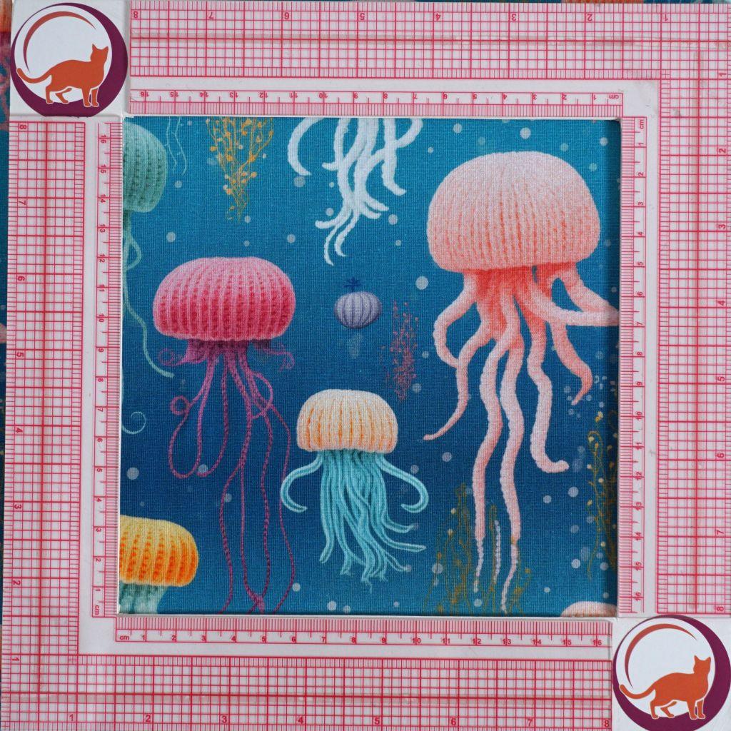 Baumwolljersey Jellyfish Quallen Digitaldruck bunt